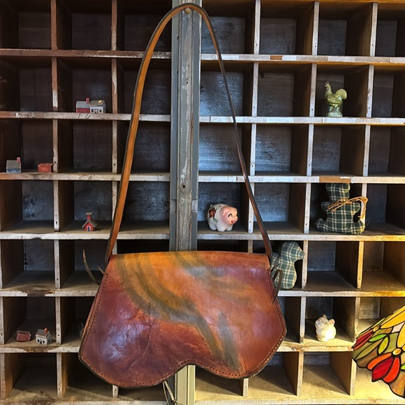 Brown vintage Leather Shoulder Bag - Picture 5 of 7